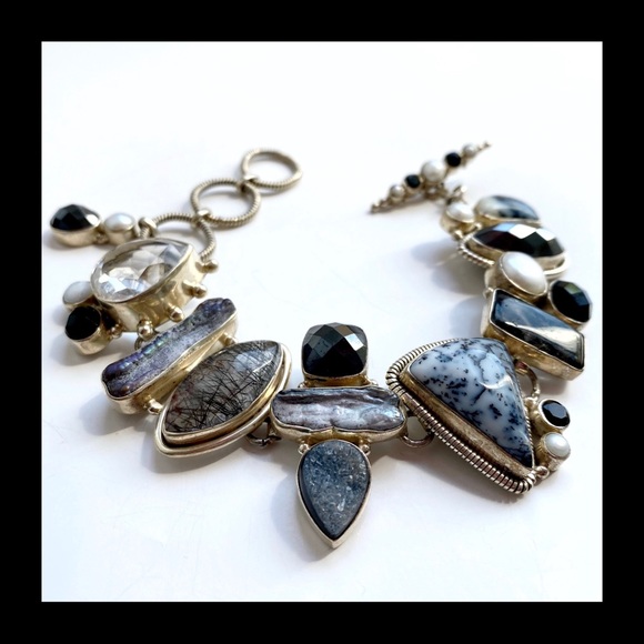 GEMSTONE Pearl & Sterling Bracelet